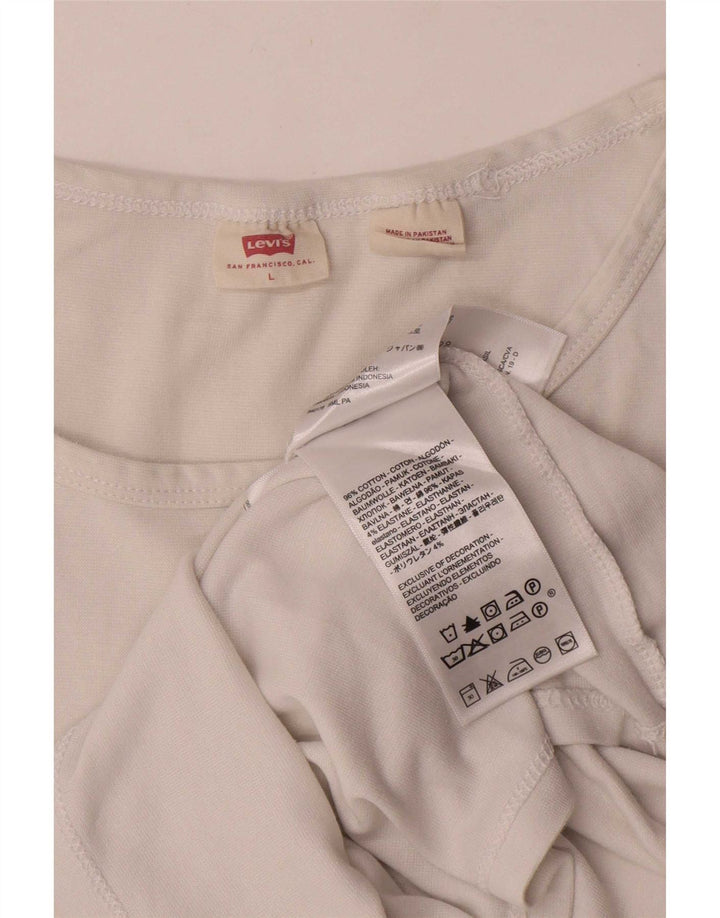 Camiseta feminina Levi's UK 14 grande algodão branco