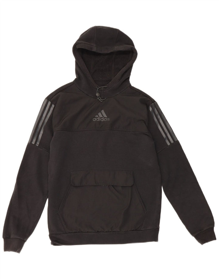 Adidas Mens Hoodie Jumper Pequeno Algodão Preto