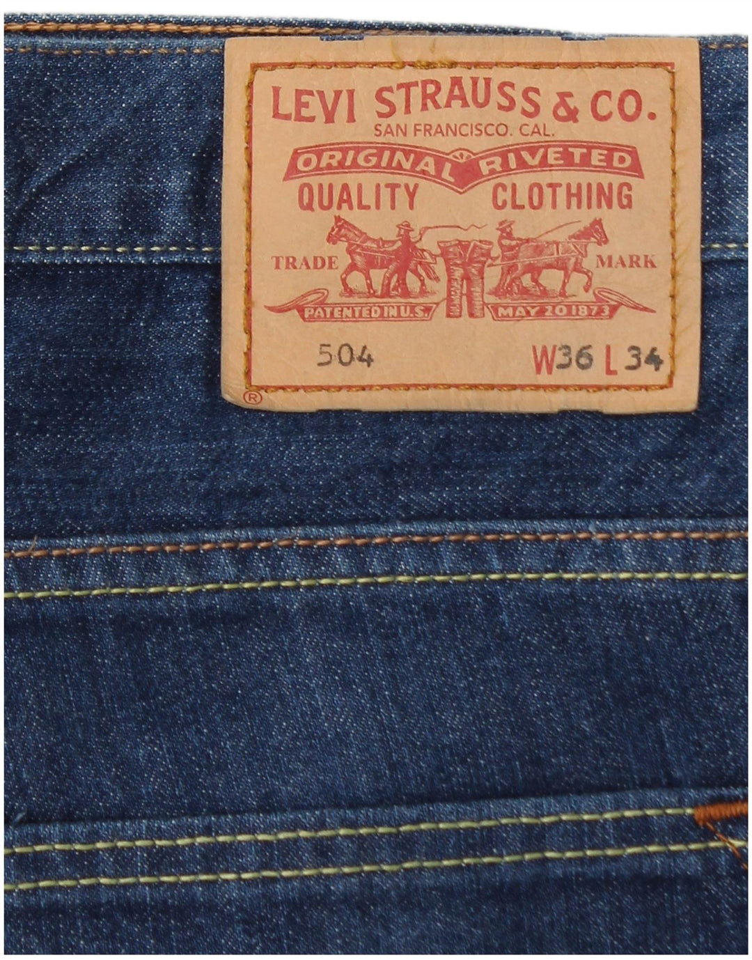 Levi's Masculino 504 Straight Jeans W36 L29 Azul Algodão