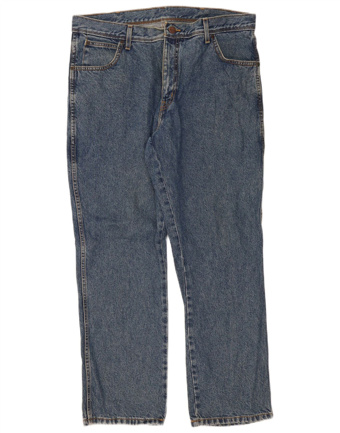Wrangler masculino regular fit jeans reto W38 L30 algodão azul