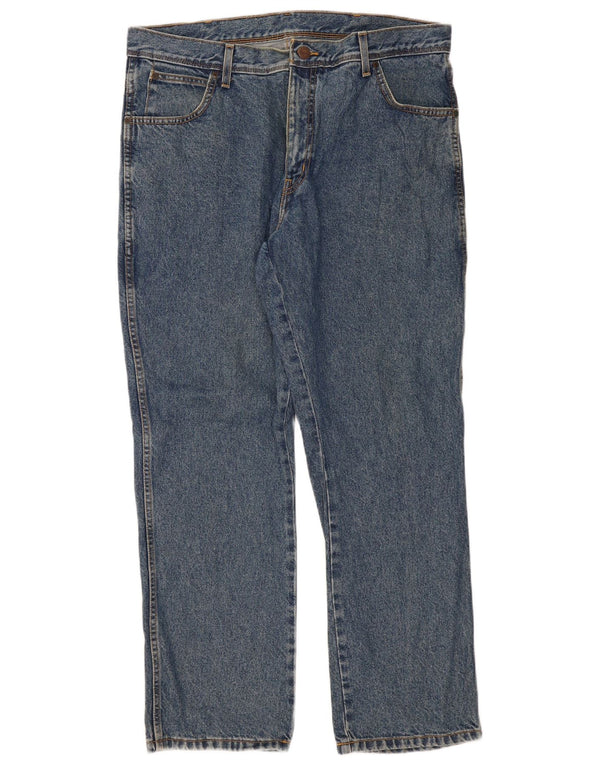 Wrangler masculino regular fit jeans reto W38 L30 algodão azul