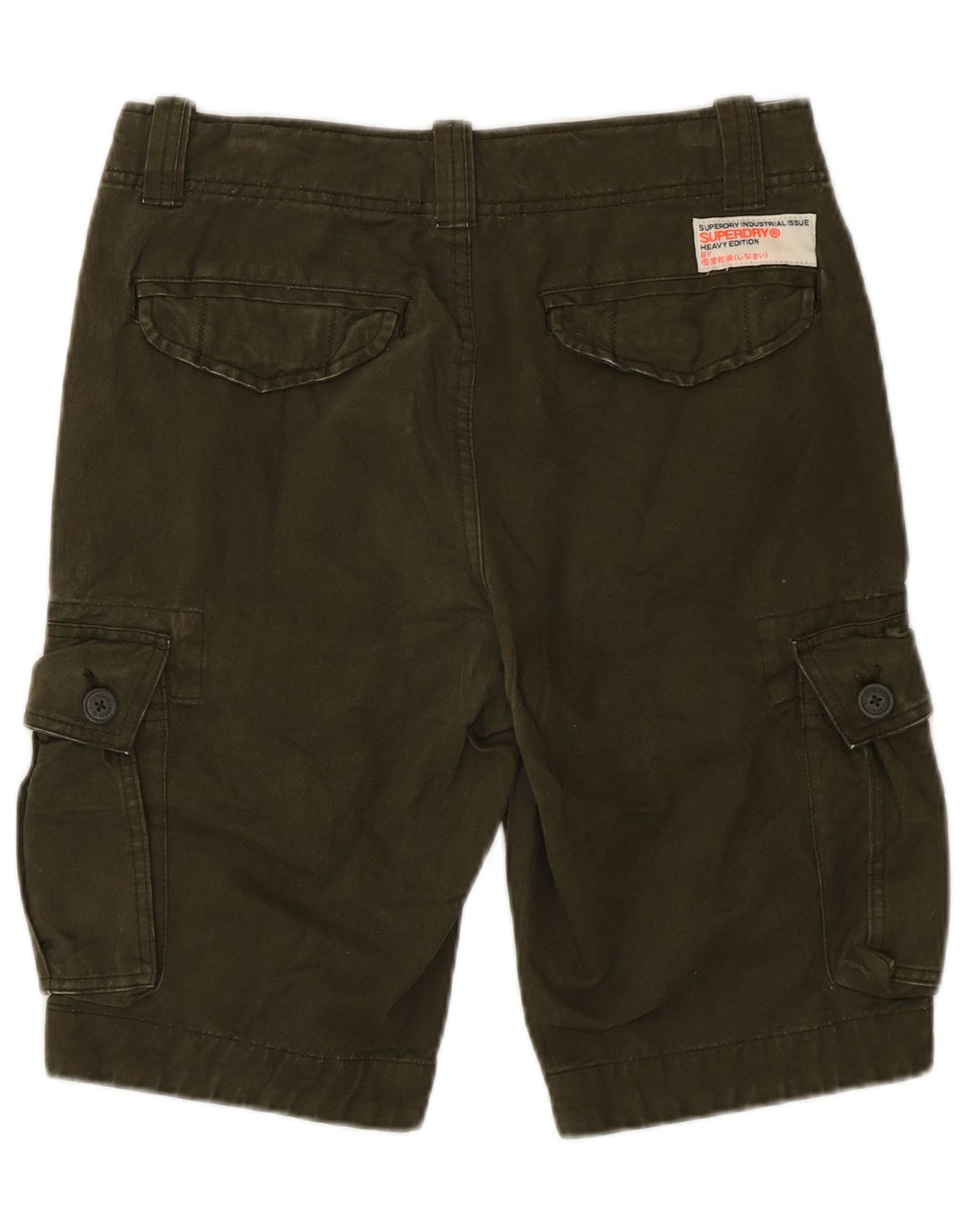 Shorts cargo masculino Superdry pequeno W29 algodão cáqui