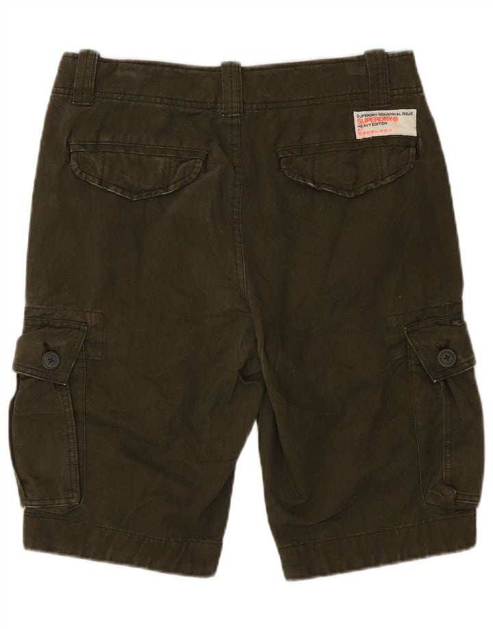 Shorts cargo masculino Superdry pequeno W29 algodão cáqui
