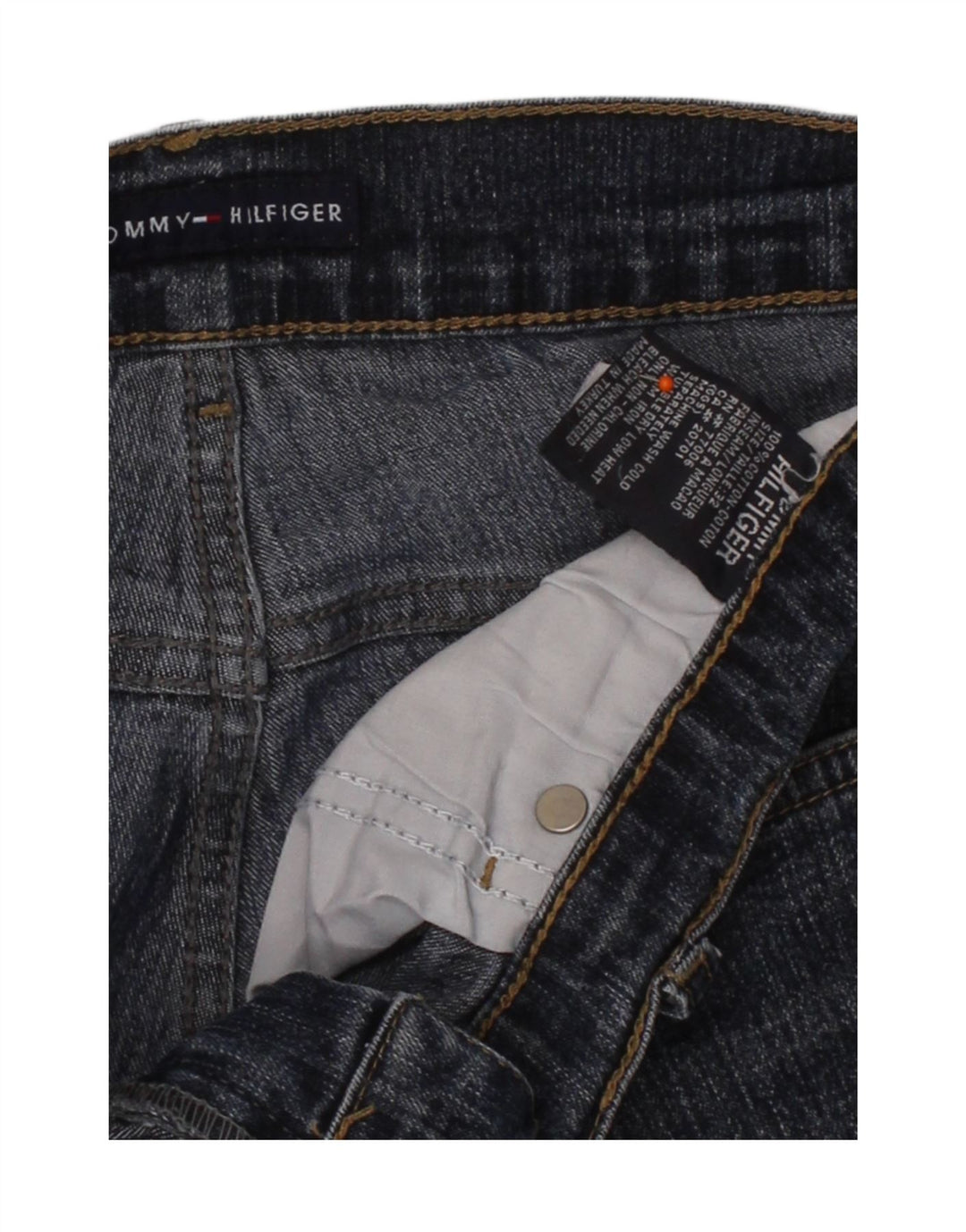 TOMMY HILFIGER Mens Straight Jeans W32 L27 Blue Cotton Vintage Tommy Hilfiger and Second-Hand Tommy Hilfiger from Messina Hembry 