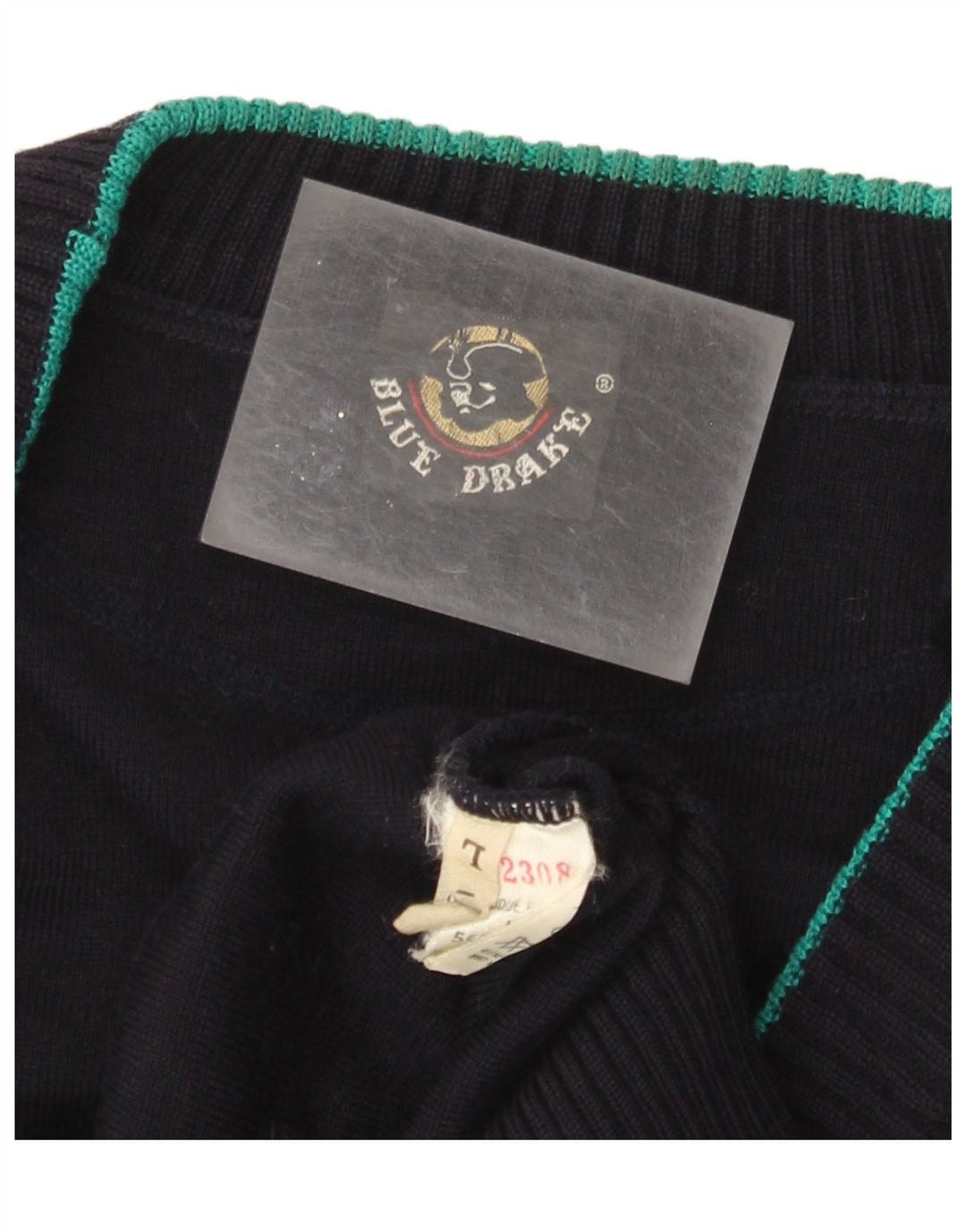 Suéter cardigã masculino Blue Drake grande lã azul marinho