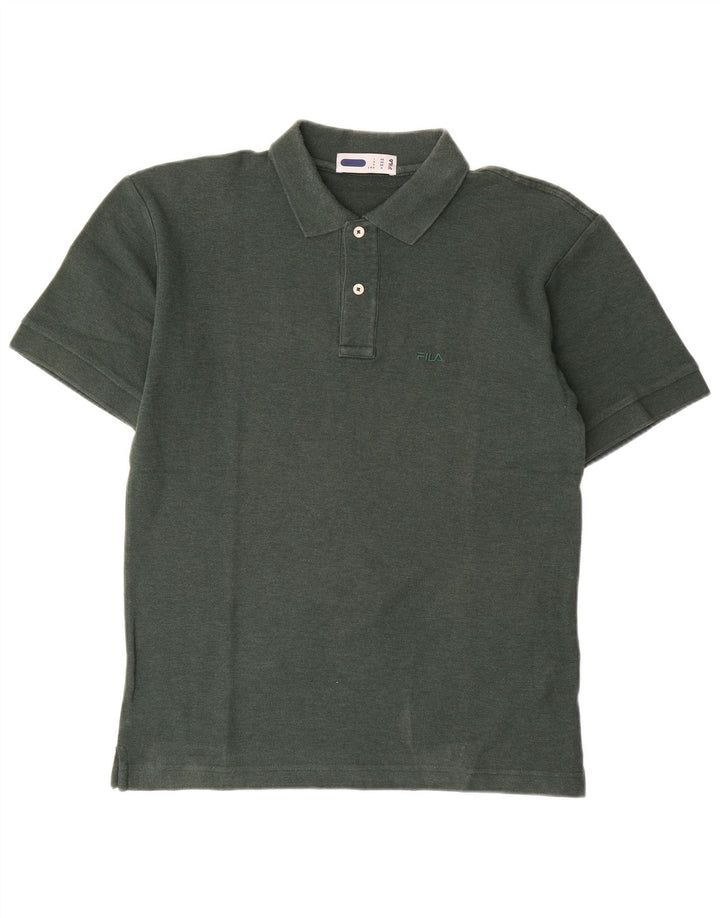 Camisa polo masculina Fila pequena algodão verde