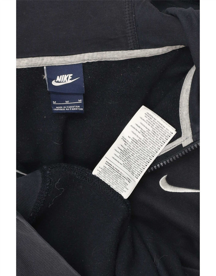 Suéter Nike masculino com capuz e zíper médio azul marinho algodão