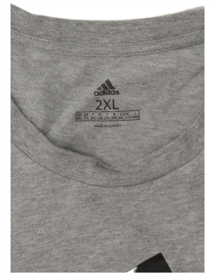 Camiseta masculina ADIDAS com estampa gráfica 2XL cinza