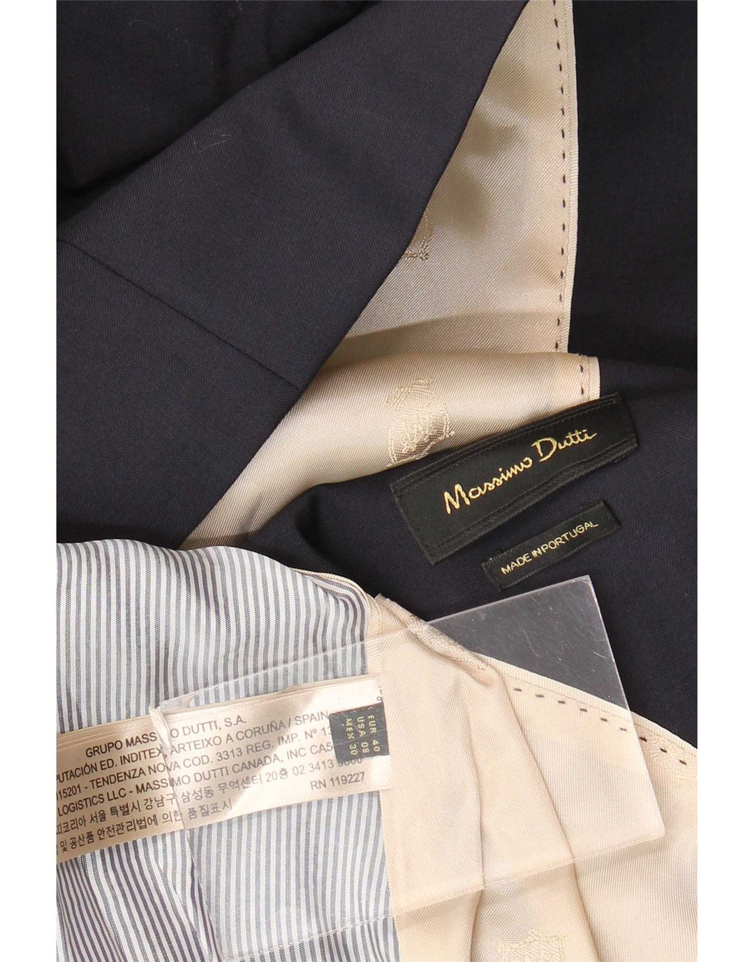 Jaqueta blazer feminina Massimo Dutti com 2 botões UE 40 lã azul marinho médio