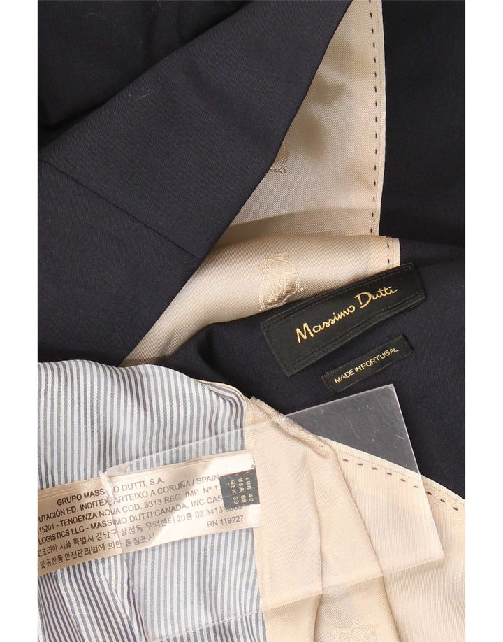 Jaqueta blazer feminina Massimo Dutti com 2 botões UE 40 lã azul marinho médio