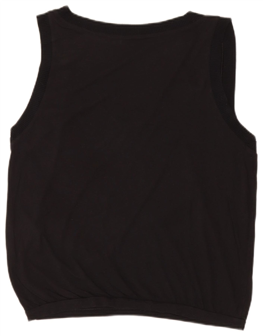 Colete feminino Benetton UK 16 grande algodão preto
