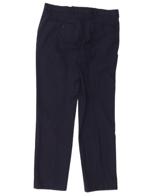 Calça masculina Marks & Spencer Slim Suit W32 L31 Lã Azul Marinho