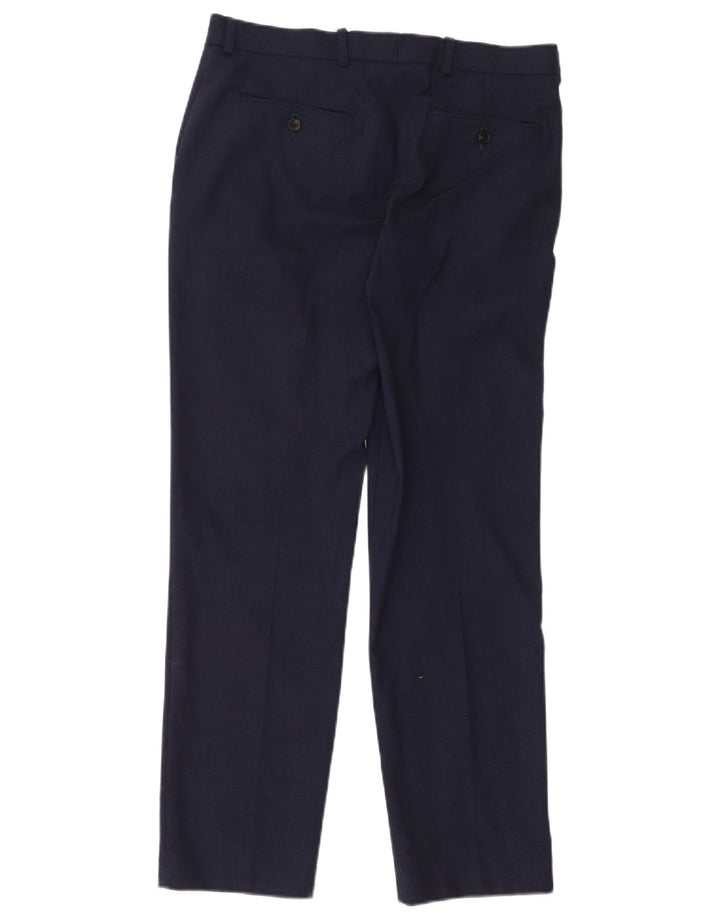 Calça masculina Marks & Spencer Slim Suit W32 L31 Lã Azul Marinho