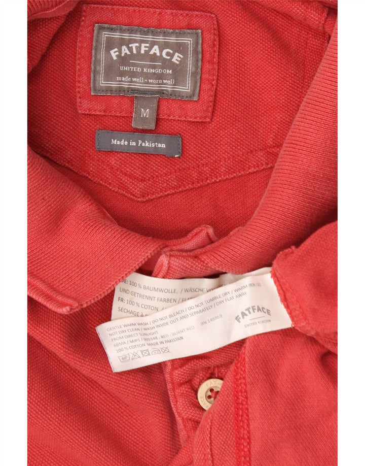 Camisa polo masculina FAT FACE de algodão vermelho médio