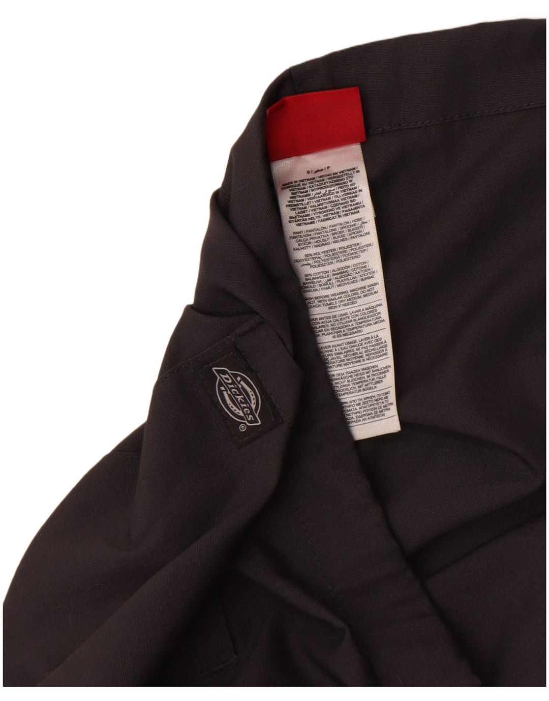Calças retas masculinas Dickies pequenas W29 L31 poliéster cinza
