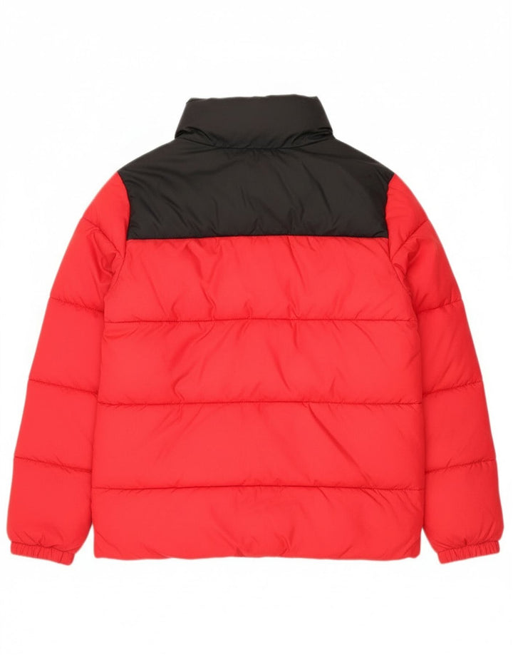 Jaqueta acolchoada Columbia Boys 14-15 anos grande poliéster colorblock vermelho