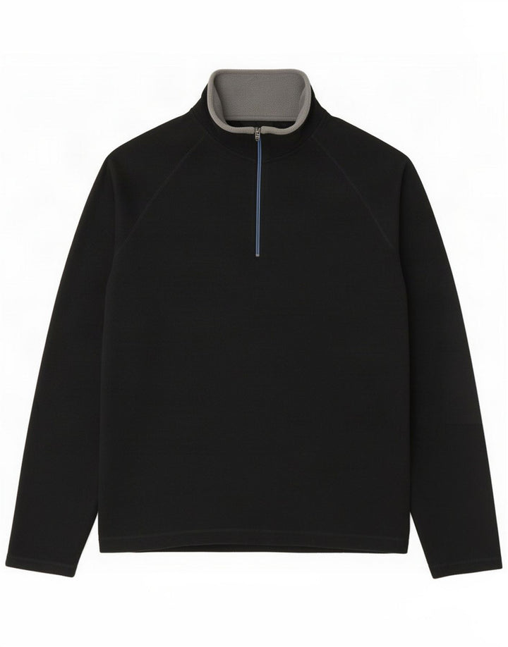 Suéter masculino Gap com zíper e gola em lã, médio, preto, poliéster