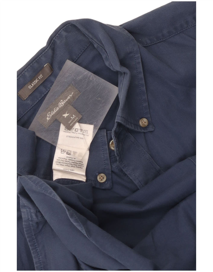 Camisa masculina Eddie Bauer Classic Fit médio algodão azul marinho