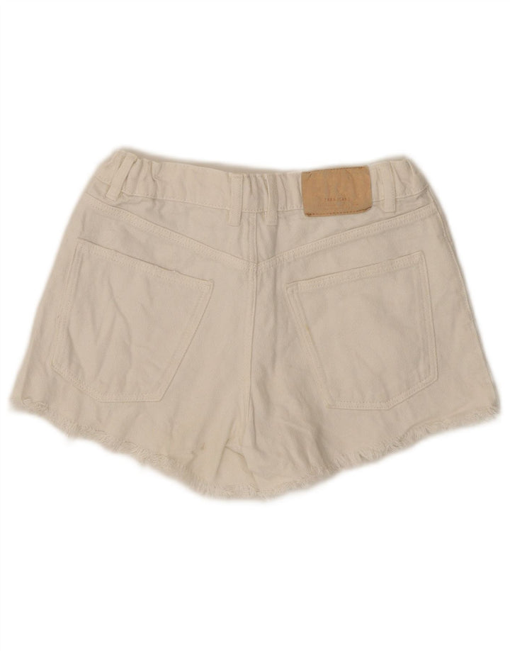 Shorts jeans desgastados para meninas ZARA 13-14 anos W26 branco