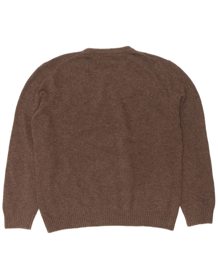 Suéter masculino Marlboro Classics com gola redonda XL lã marrom