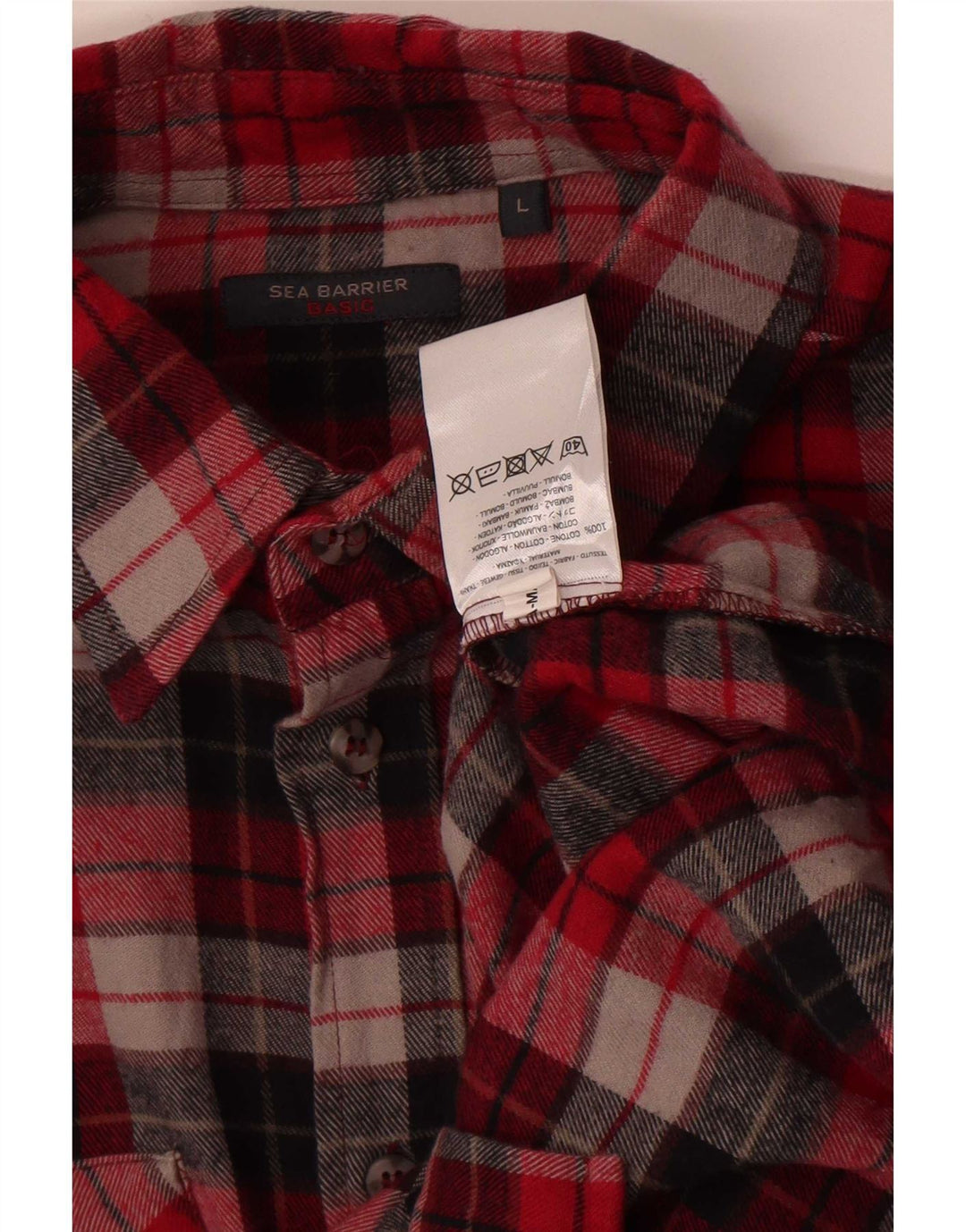 Camisa masculina de flanela Sea Barrier grande algodão xadrez vermelho