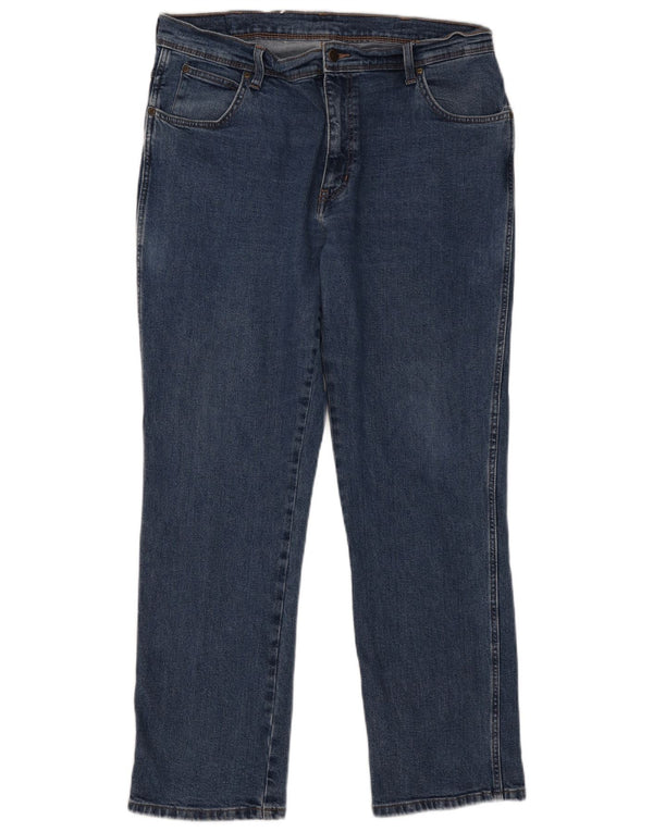 Wrangler masculino regular fit jeans reto W38 L32 algodão azul