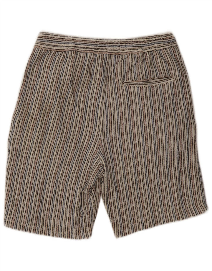 Zara Shorts Chino Feminino Pequeno W30 Algodão Listrado Multicolorido