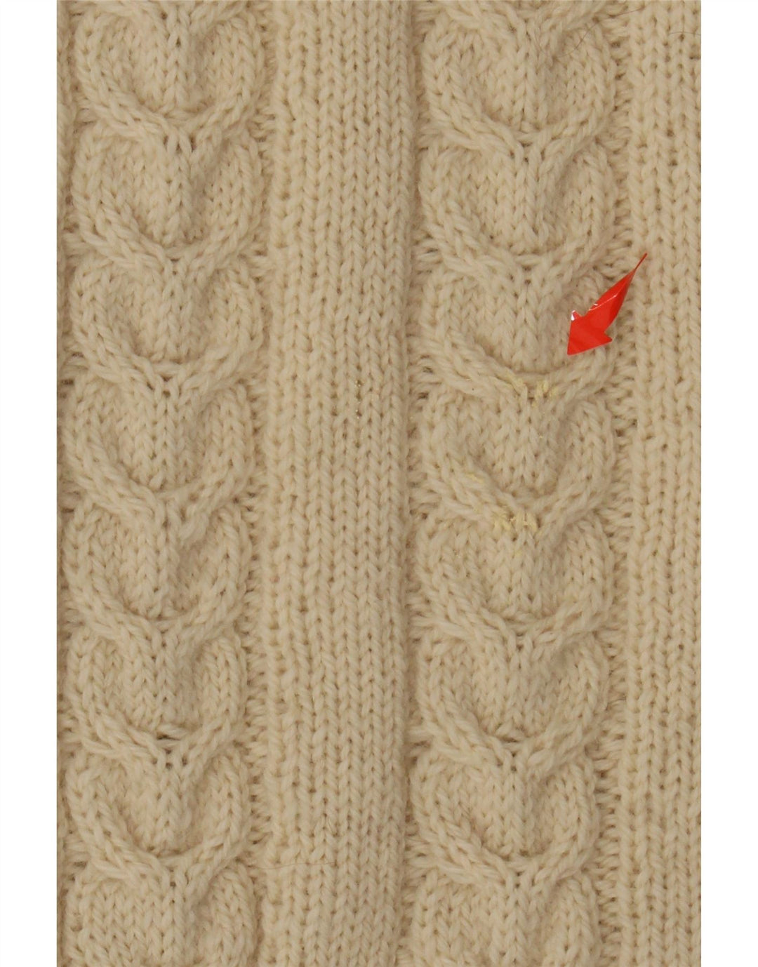 Suéter feminino VINTAGE com gola redonda Reino Unido 14 grande off white