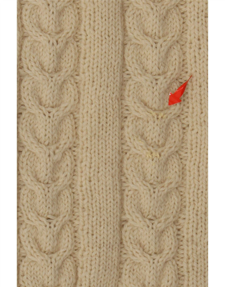 Suéter feminino VINTAGE com gola redonda Reino Unido 14 grande off white