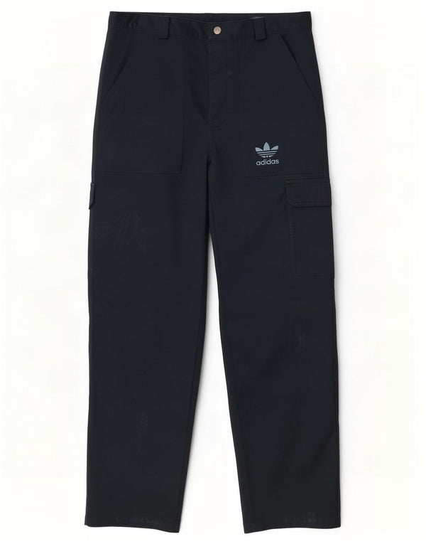 Calça cargo reta masculina Adidas pequena W32 L31 algodão azul marinho