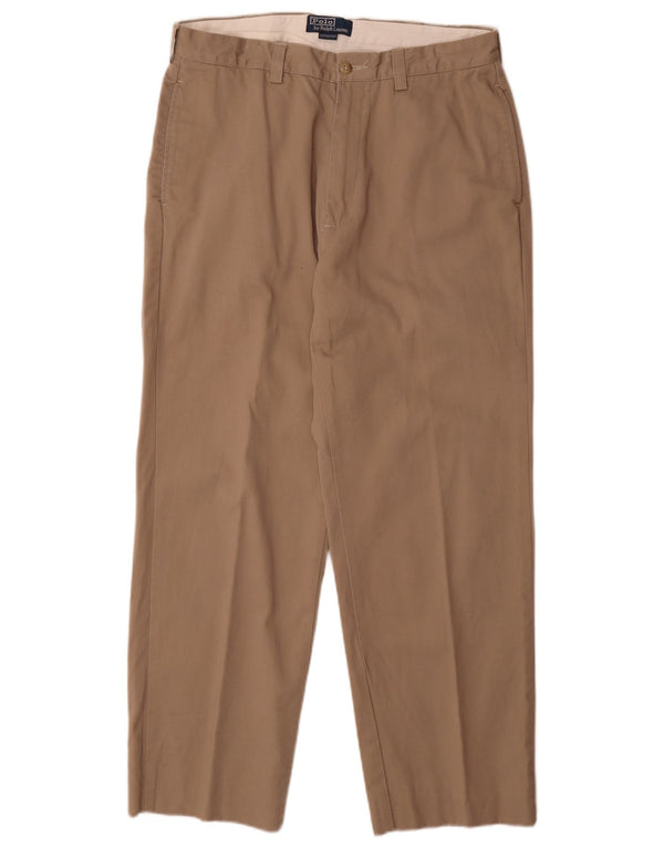 Polo Ralph Lauren Calça Chino Masculina Reta W34 L28 Algodão Bege