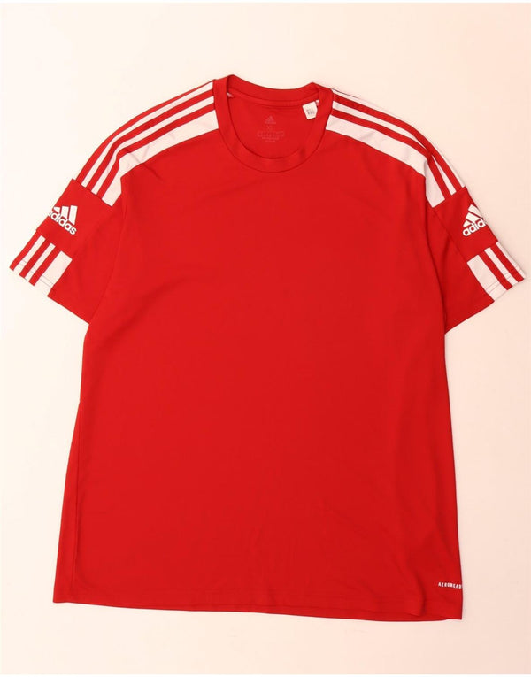 Adidas Mens Aeroready Camiseta Top XL Vermelho Colorblock Poliéster