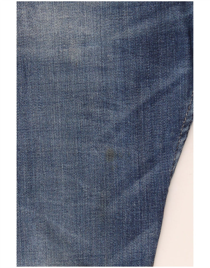 Replay Calça Jeans Feminina Crop Distressed Slim W30 L26 Azul