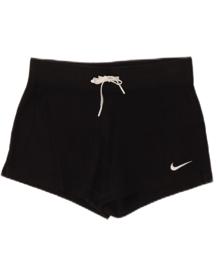 Shorts esportivos femininos NIKE UK 10 pequeno algodão preto