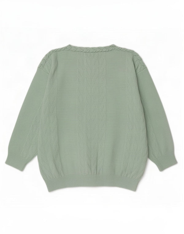 Suéter Cardigan Feminino Vintage UK 20 2XL Verde