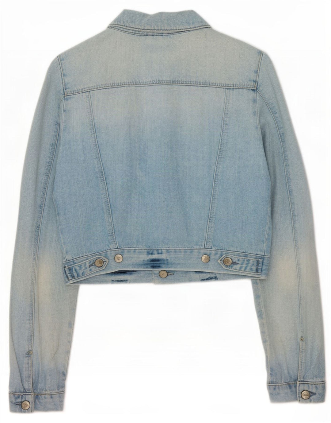 Jaqueta jeans feminina Moto UK 12 algodão azul médio