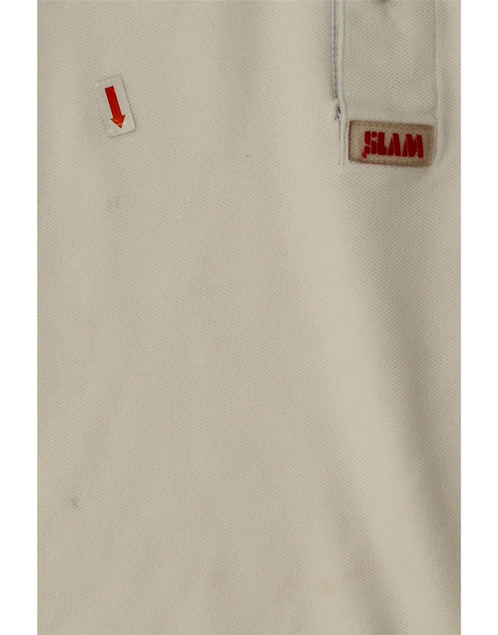 Camisa polo masculina Slam grande algodão branco