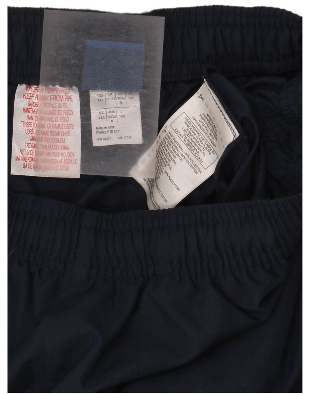 Shorts esportivos Reebok meninos 13-14 anos azul marinho poliéster