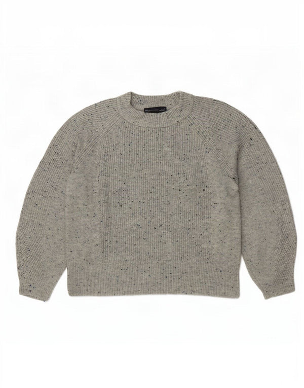 Suéter feminino Marks & Spencer com gola redonda Reino Unido 14 cinza médio manchado