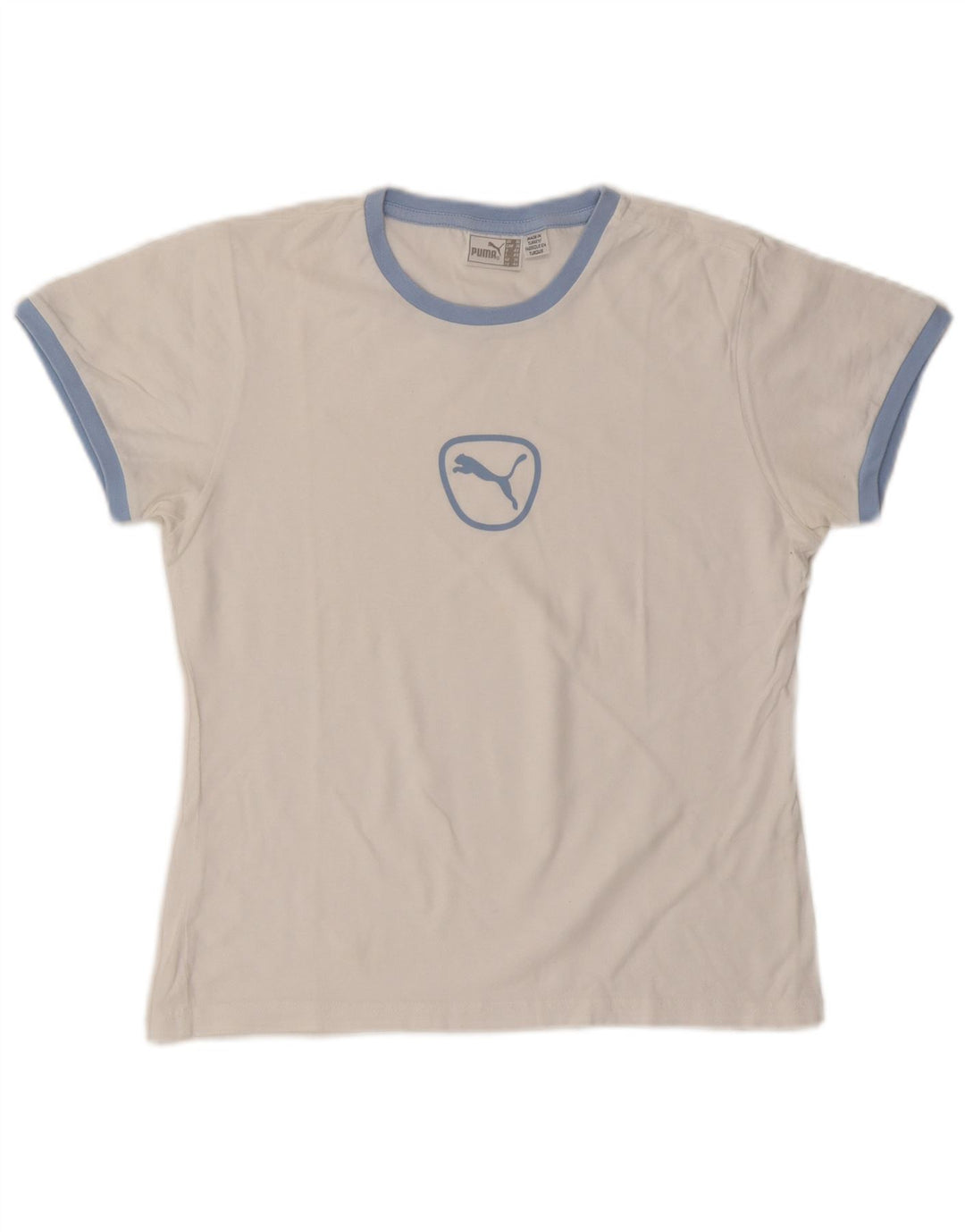 Puma Camiseta Feminina Graphic Top UK 14 Médio Branco