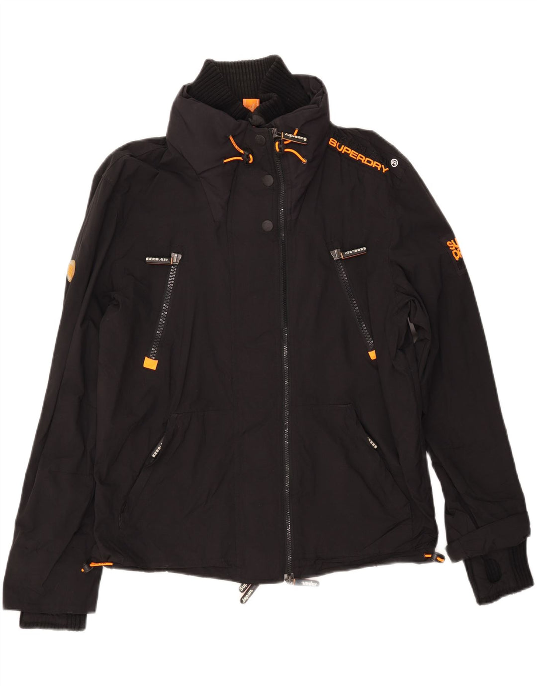 Jaqueta corta-vento feminina SUPERDRY Reino Unido 16 grande nylon preto