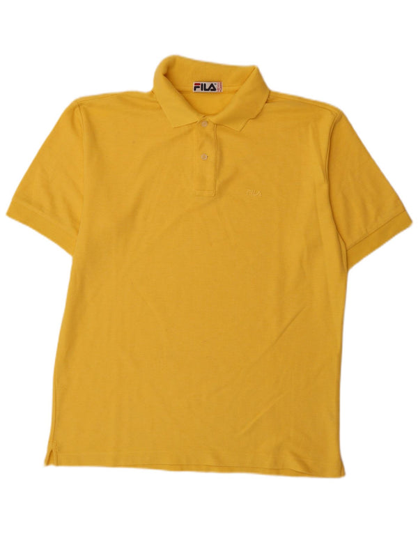 Camisa polo masculina Fila IT 50 algodão amarelo médio