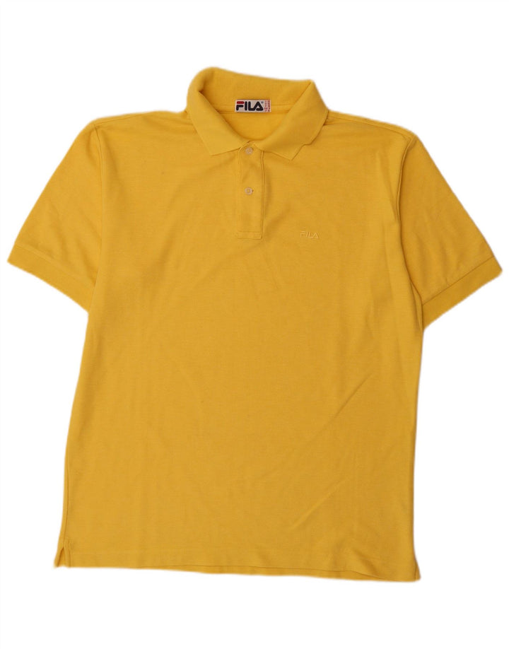 Camisa polo masculina Fila IT 50 algodão amarelo médio