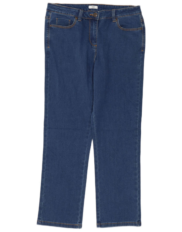 M&Co Jeans Feminino Petite Straight UK 12 Médio W30 L27 Algodão Azul
