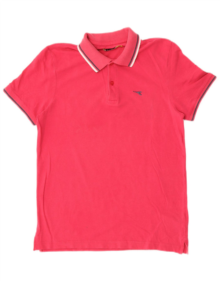 Camisa polo masculina Diadora médio algodão rosa