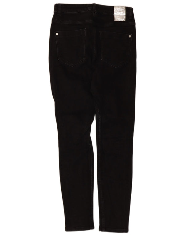 Zara Jeans Skinny Feminino UE 38 Pequeno W28 L26 Algodão Preto