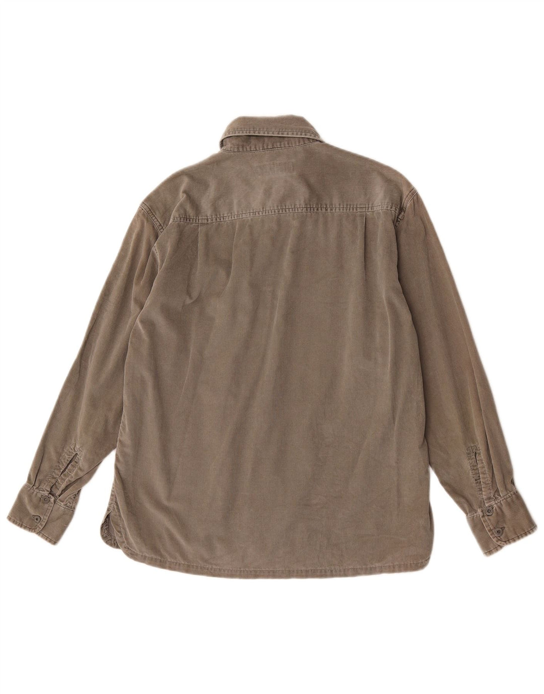 Wrangler Camisa masculina de veludo cotelê cinza médio