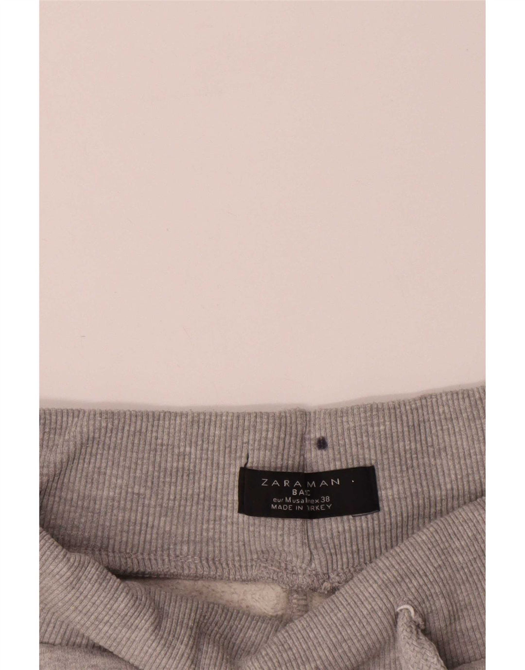 Zara Calça masculina de treino cinza médio algodão