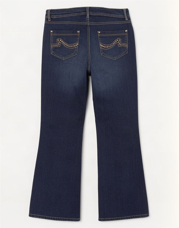 Calça jeans feminina Marks & Spencer Bootcut Reino Unido 16 grande W36 L30 azul marinho