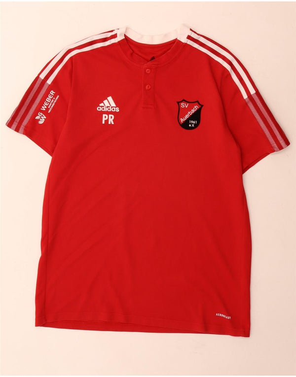 Camiseta Adidas Masculina Aeroready Graphic Top Médio Vermelho Colorblock Algodão
